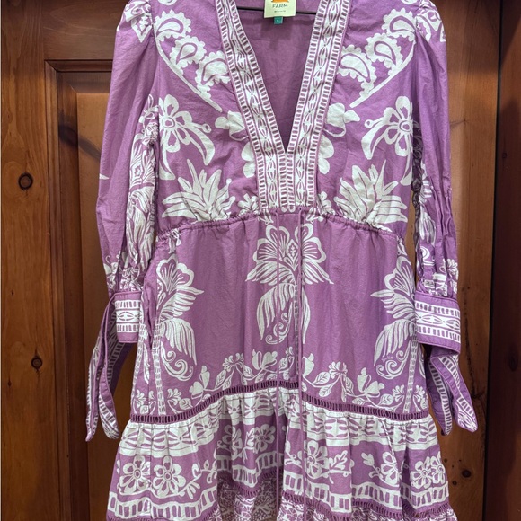 FARM Rio Dresses & Skirts - FARM Rio Purple and White Patterned Blouse
